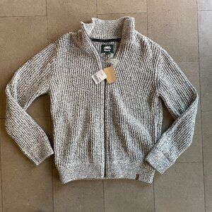 NWT Men's Roots Snowy Fox Zip Cardigan Sweater Jacket-Size Small